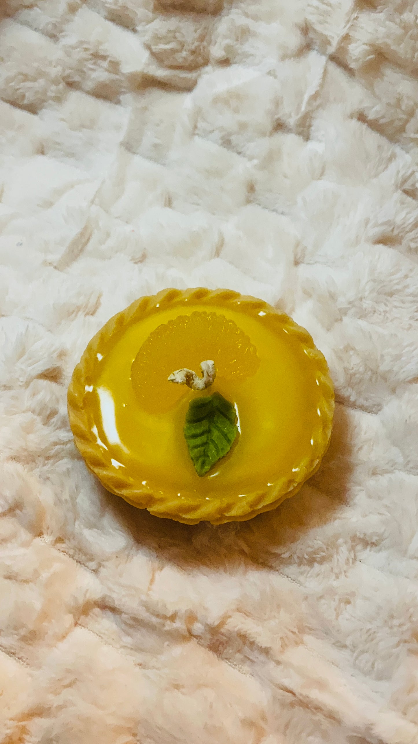 Bougie mini Tartelette au Citron Meringuée |Bougie Pâtisserie | Lemon Meringue Pie Candle | Bougie Gourmande | Bougie Leurre | Bougie décorative