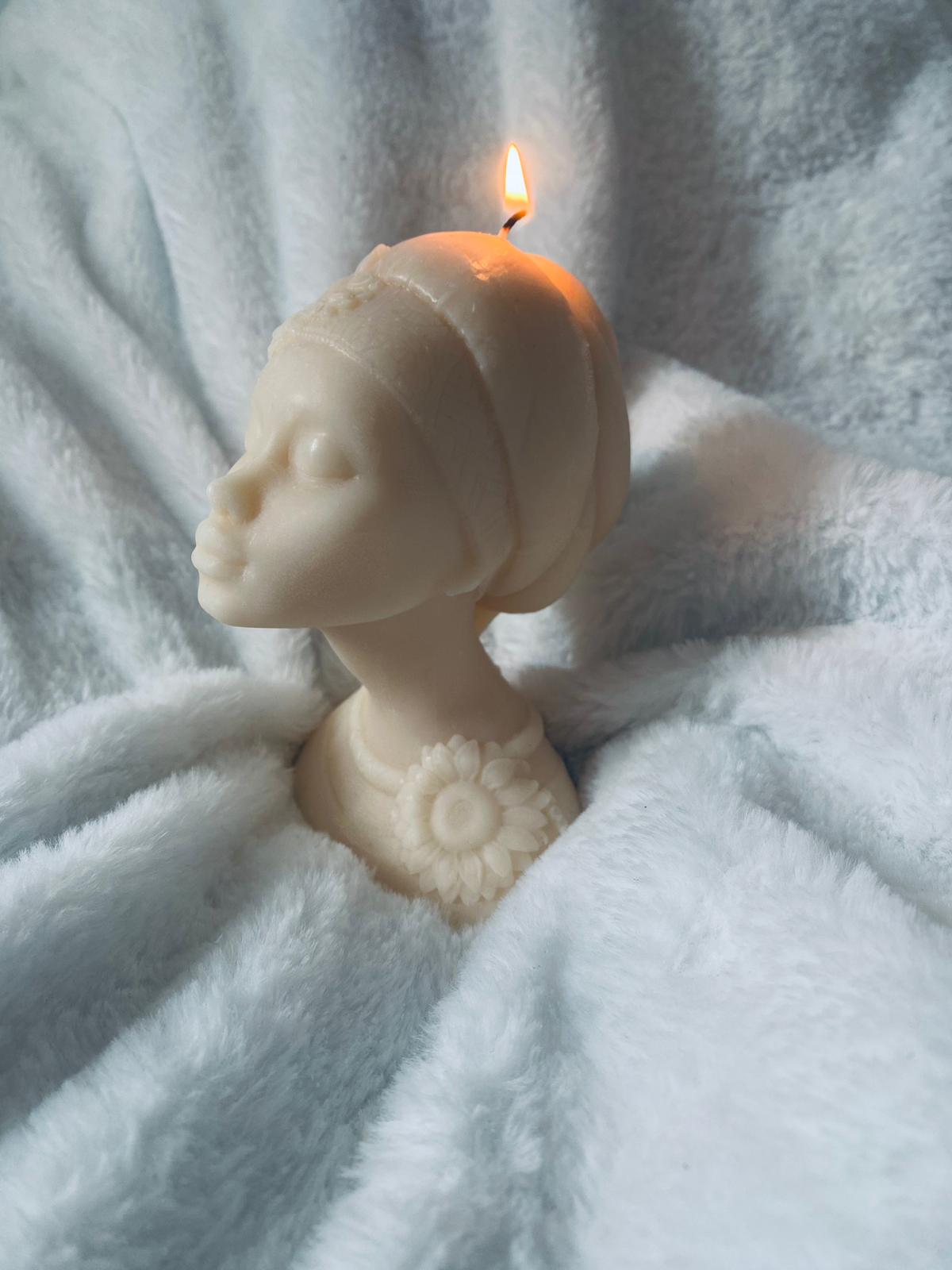 Bougie Buste de femme | Bougie Buste Flora | Bougie sculptée | Bougie artistique | Bougie 15cm de hauteur