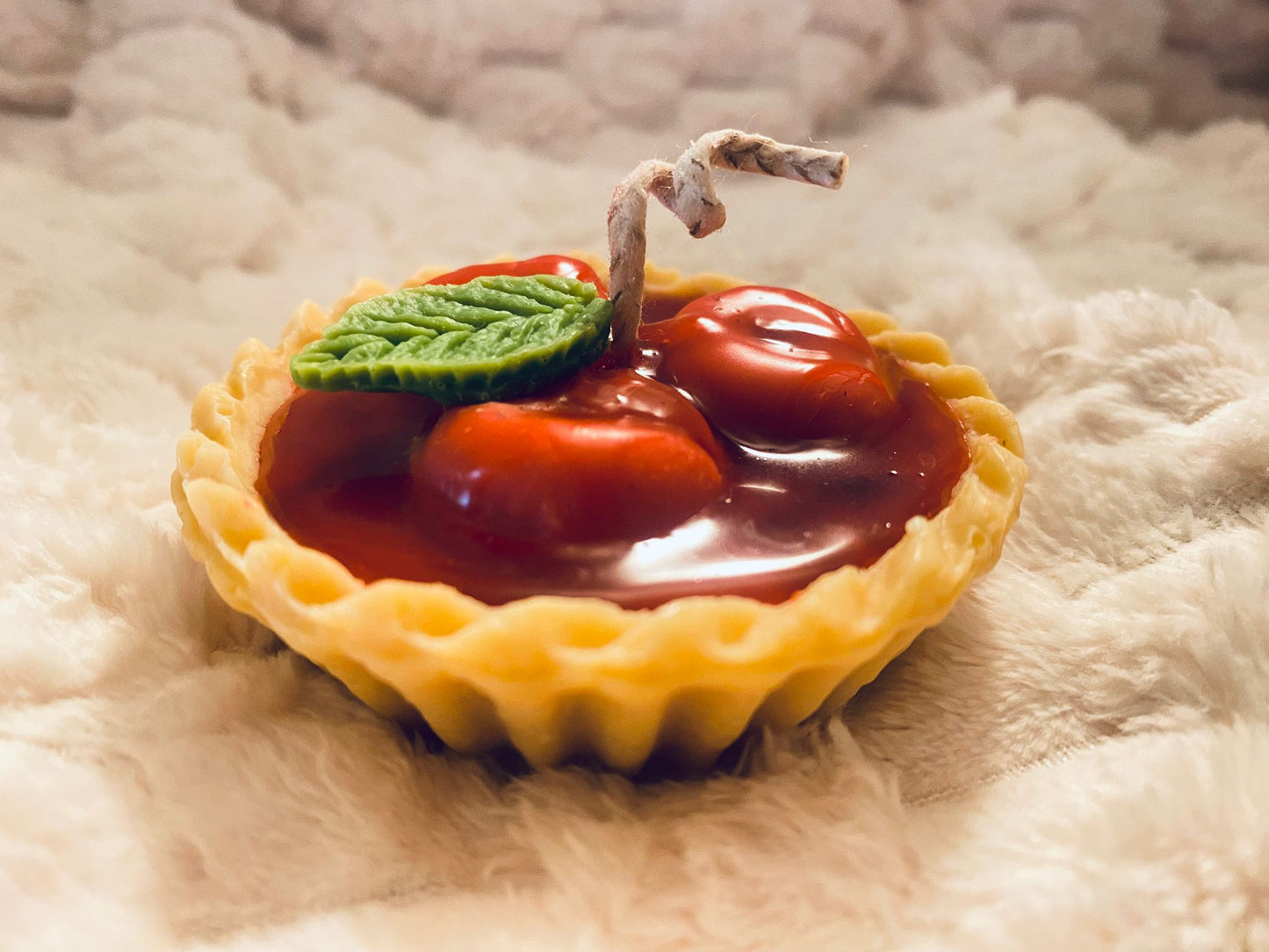 Bougie mini Tartelette à la framboise |Bougie Pâtisserie | Raspberry Pie Candle | Bougie Gourmande | Bougie Leurre | Bougie décorative