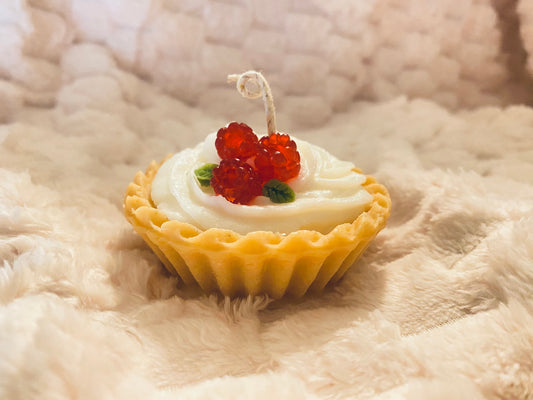 Bougie mini Tartelette à la Framboise |Bougie Pâtisserie | Raspberry Pie Candle | Bougie Gourmande | Bougie Leurre | Bougie décorative