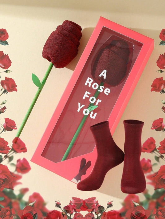 Chaussettes en Forme de Rose – Cadeau Élégant et Original