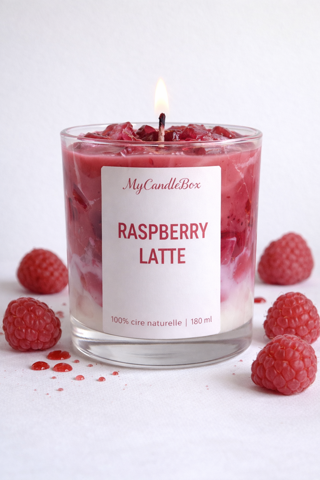 Bougie Ice Latte Fruits Rouges | Ice Latte Candle Forest Berry | Bougie parfumée | Cire de soja naturelle & Cire gel | Drink Candle