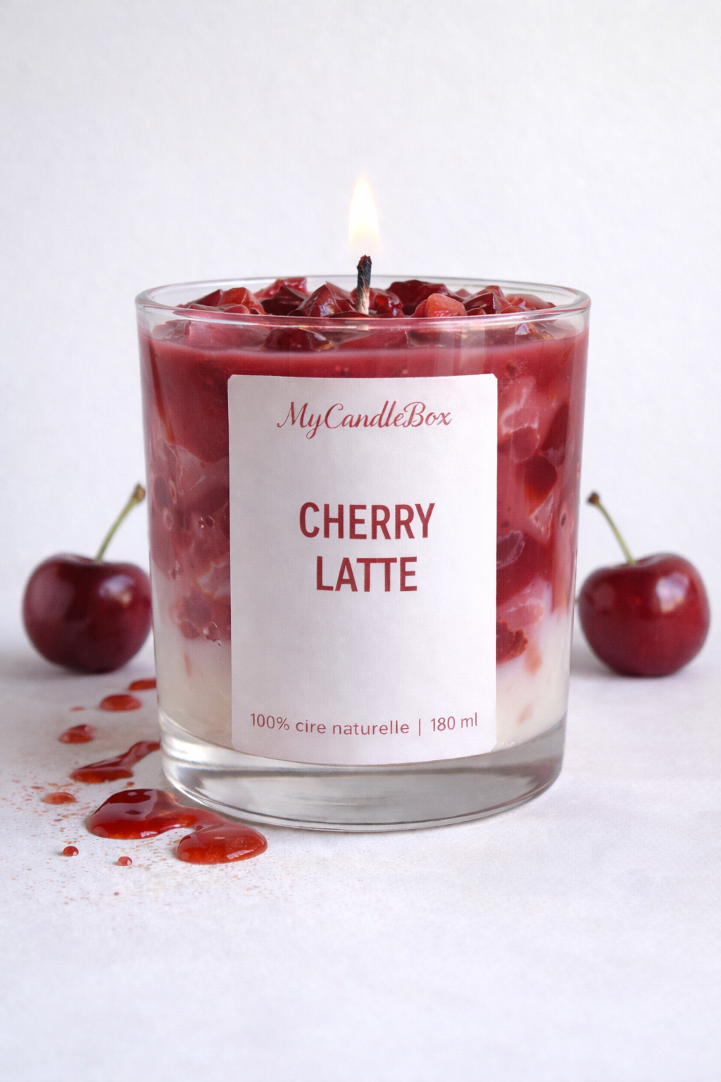 Bougie Ice Latte Fruits Rouges | Ice Latte Candle Forest Berry | Bougie parfumée | Cire de soja naturelle & Cire gel | Drink Candle