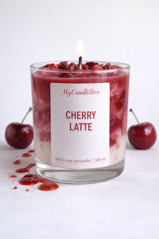 Bougie Ice Latte Fruits Rouges | Ice Latte Candle Forest Berry | Bougie parfumée | Cire de soja naturelle & Cire gel | Drink Candle
