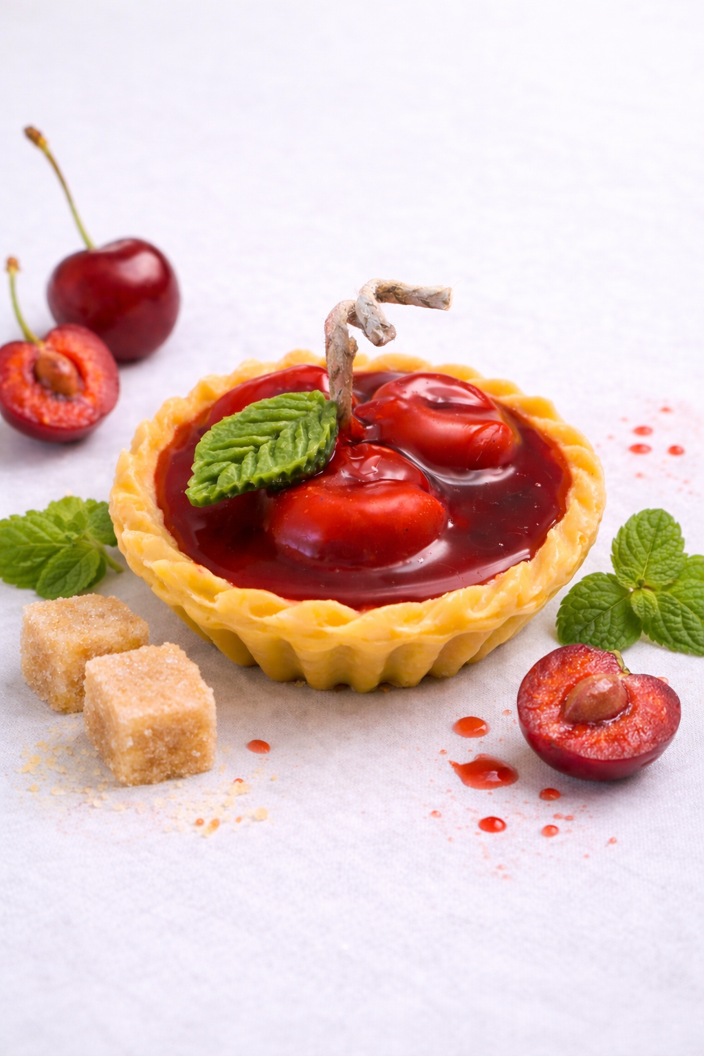 Bougie mini Tartelette à la framboise |Bougie Pâtisserie | Raspberry Pie Candle | Bougie Gourmande | Bougie Leurre | Bougie décorative