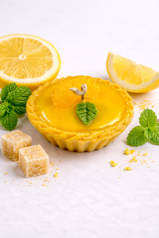 Bougie mini Tartelette au Citron Meringuée |Bougie Pâtisserie | Lemon Meringue Pie Candle | Bougie Gourmande | Bougie Leurre | Bougie décorative