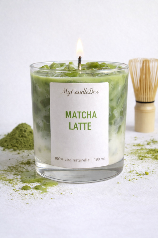 Bougie Ice Latte Myrtille | Ice Latte Candle Blueberry | Bougie parfumée | Cire de soja naturelle & Cire gel | Drink Candle