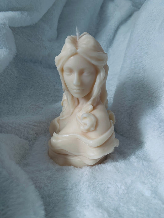 Bougie buste de femme | Buste Charlotte | Bougie sculptée | Bougie artistique | Bougie 15cm de hauteur